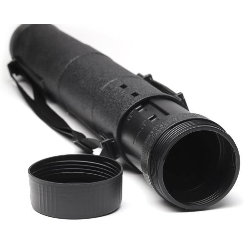 CALPALMY 2-Pack Extendable Poster Tubes Expand from 24.5” to 40” with Shoulder Strap | Carry Documents, Blueprints, Drawings and Art | Black Portable Durable Round Storage Cases with Lids and Labels