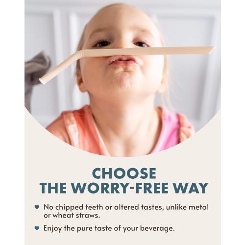 Nightingale Reusable Silicone Straws - Bendy Drinking Straw with Cleaning Brush - Collapsible and Bendable Travel Straw for Kids - Dishwasher Safe, Food-Safe - Set of 6 (Marine Multi)