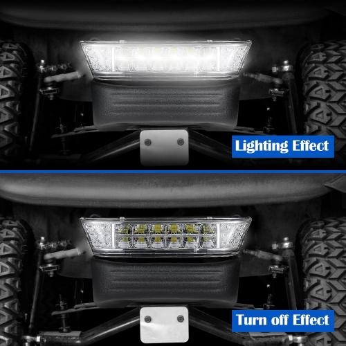 NOKINS Club Car Precedent Light Kit with Bumper for Club Car Precedent 2004-UP Electric Gas Golf Cart - 12V LED Headlight & Turn Signal Light(Fit #102524800/1025248-01) (Single Front Light)