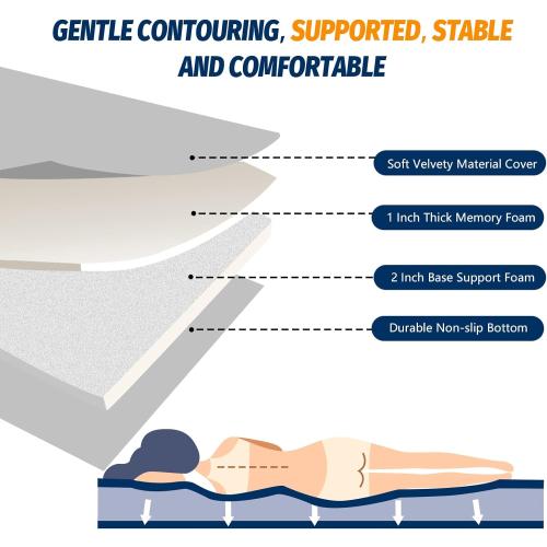 GREY CYMULA CertiPUR-US Memory Foam Camping Mattress Pad, Portable Foam Sleeping Pad for Camping, Roll up Sleeping Mat for Adults Guest Floor Bed for Sleepover, Car, Tent SUV Cot Mattress