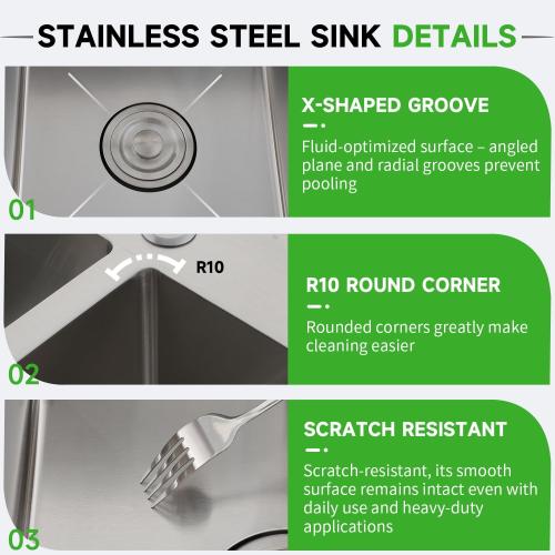 SOLVEX 30 Inch Drop in Double Bowls Kitchen Sink with Nano Coating,30x18 Inch Handmade Stainless Steel Topmount Kitchen Sink ST-7546