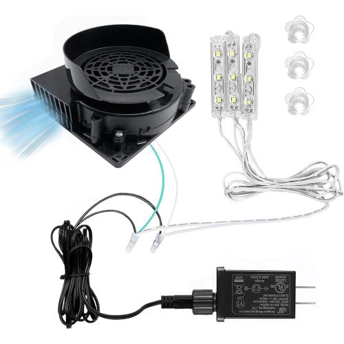 Inflatable Fan Blower Replacement, 12V 1.2A Waterproof Air Blower with 3 LED Light String for Halloween, Christmas, Easter，Thanksgiving Day Inflatables Fan Blower, Inflatables Indoor Outdoor