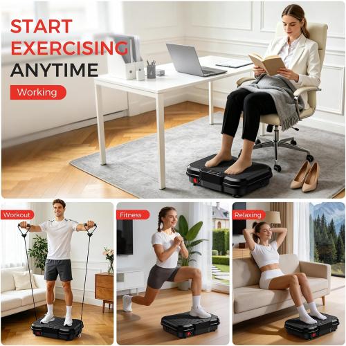 NXSCI Vibration Plate Exercise Machine, Vibration Plate for Lymphatic Drainage Weight Loss, Shake Plate with 250 Speed Levels, 400 Lbs Capacity Full Body Workout for Home Office Gym