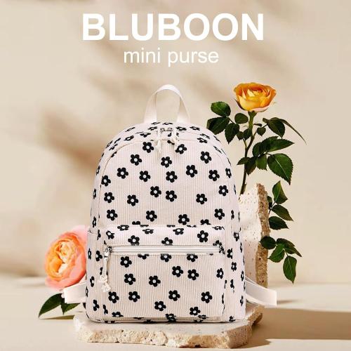 Bluboon Girls Mini Backpack Womens Small Backpack Purse Teens Cute Casual School Bookbag(Beige floral)
