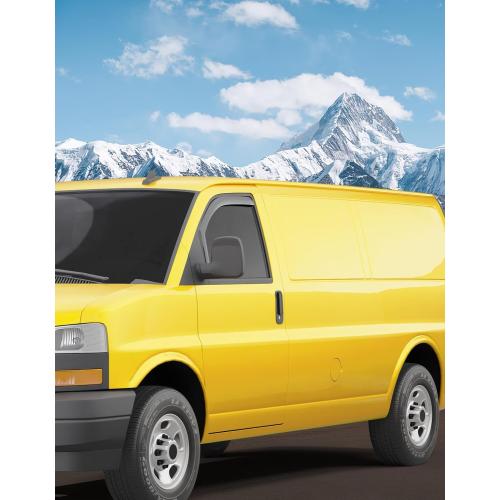 in-Channel Window Rain Guards Fit for Chevy Express Van 1996-2026 & GMC Savana 1996-2026 Rain Guard Extra Durable Window Deflectors Vent Visors Vent Shades Exterior Car Accessories