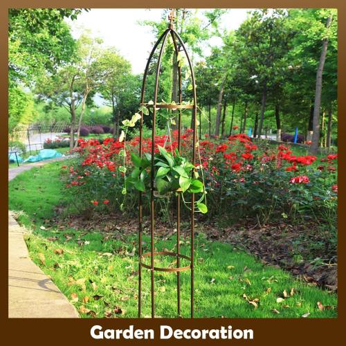 100% Metal Obelisk Garden Trellis 6.3 Feet Tall Sturdy Plant Support for Climbing Vines and Flowers Stands,1pc Upgrade