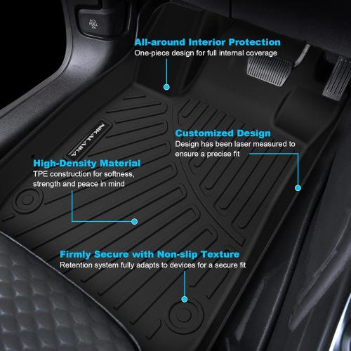 Floor Mats & Cargo Liner for 2021 2022 2023 2024 2025 Buick Envision All Weather Protection TPE Rubber Floor Liners for 2021-2025 Buick Envision Full Set Automotive Mat Accessories, Black