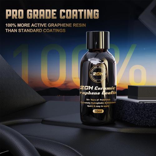 20H Professional Graphene Ceramic Coating for Cars (70ml) - 10  Years Protection, Hydrophobic, Scratch & UV Resistant, High Gloss Finish - Professional-Grade Car Detailing Kit - Easy Application