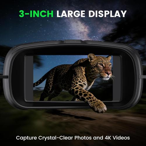 Night Vision Goggles, 4K Night Vision Binoculars for Adults with 5000mAh Battery, 3 HD Screen & 32GB Card for Hunting, Wildlife Observation, Security