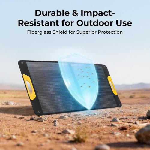 BougeRV 100W Portable Solar Panel, N-Type Foldable Solar Charger Fiberglass | 100W Solar Panel, Fiberglass Layer, Foldable Charging Design, 25% High Efficiency, IP65 Protection for Camping RV, Off-Grid