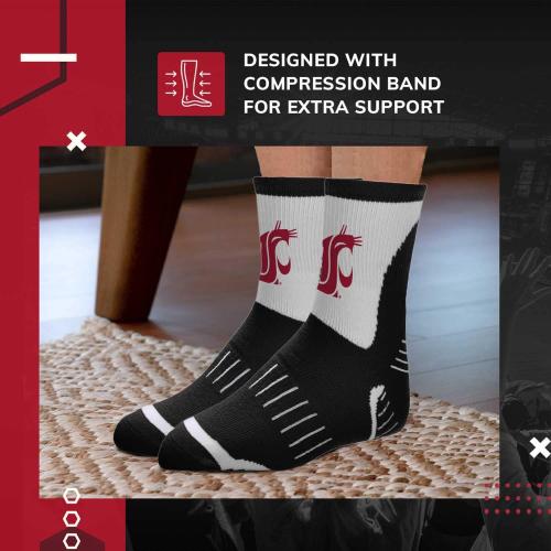 Size MD For Bare Feet Adult NCAA Surge Quarter Length Crew Socks - All Weather Performance - Men & Women - Enhance Your Team Footwear