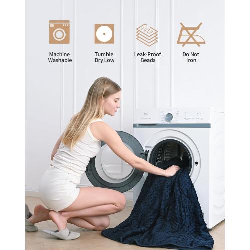 Mr. Sandman Weighted Blanket for Adults, Minky Heavy Blanket for Woman,Man Sleeping Calm, Soft and Cozy Weighted Throw Blankets, Machine Washable, 60 x 80in, 20 Pounds, Navy Blue