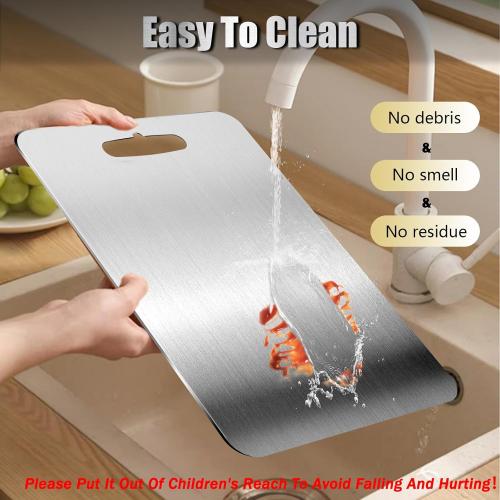 3 PCS 304 Stainless Steel Cutting Board For Kitchen, Meat Cutting Board, Edge Smoothing, Food Grade Stainless Steel, Easy To Clean, Kitchen Tool(S M L)