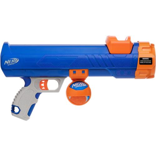 Missing Ball....Nerf Dog Tennis Ball Blaster Dog Toy Blue/Orange, 16 Inch Compact Blaster with