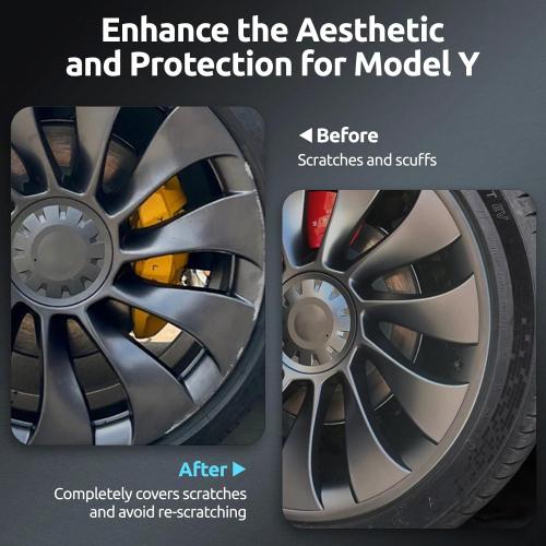 Wheel Rim Protector for Tesla Model Y Performance 21 Inch Überturbine Wheels All-in-one Car Tire Trim Rings Rim Case Hubcaps Wheel Cover 2020-2024 Model Y Accessories