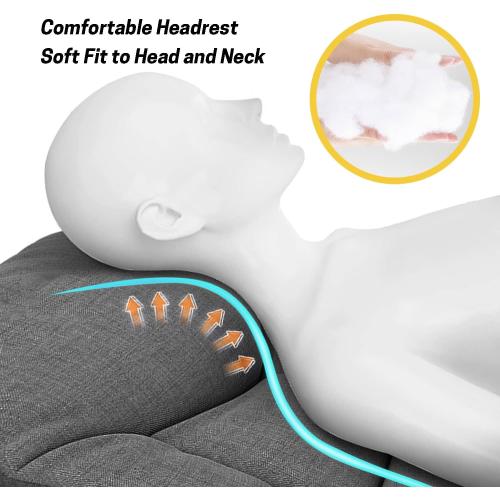 ATORPOK Camping Cot for Adults with Cushion and Pillow, Portable Folding Bed for Sleeping, Lightweight Tent cot with Carry Bag Supports 450 lbs (Grey)