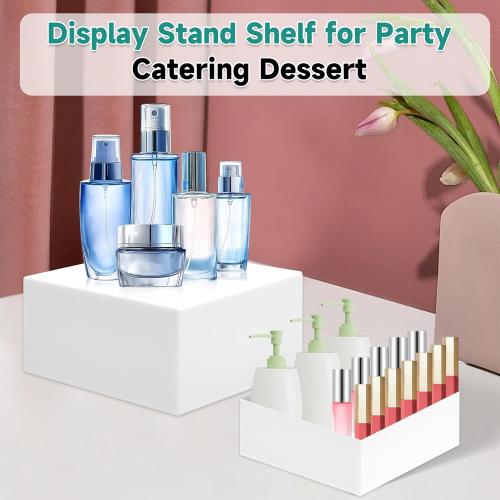 12 Large Buffet Risers,3Pcs 12,10,8 Buffet Risers,Food Risers for Buffet Table Display Stand Shelf for Party Catering Dessert Jewelry Collectibles Acrylic Cube Boxes