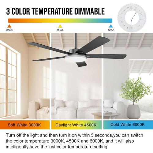 Ceiling Fan Led Light Replacement Kit - Retrofit Ceiling Light - 9.25 inch, 32W, 3000lm, Color Temperature Adjustable, Dimmable (3 Color, 9.25'')
