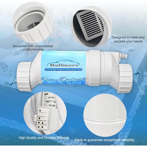 T-CELL-15-SWP Salt ChIorination Cell Replacement for Hayward, T15 Salt Cell for In-Ground Swimming Pools up to 40,000 Gallons Replace for W3T-C-E-LL-15 T-15 Salt Cell Replacement