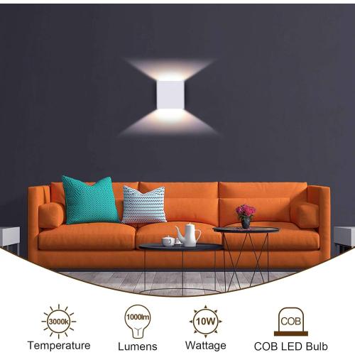 Lightess Modern Wall Sconce Dimmable 10W Hardwired, Up Down Wall Mount Lights Indoor Mini Metal LED Wall Lamp for Living Room Bedroom Hallway Decor, Warm White, O1181TP