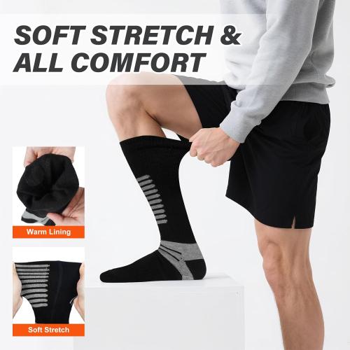 Heated Socks, 5V 6000mAh Rechargeable Heated Socks for Men Women, Electric Heated Socks with 4 Heating Levels for Outdoors Working Skating Skiing Hunting Hiking Cycling