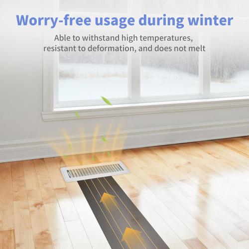 2 x 10 Floor Register - Heavy Duty Steel Walkable Floor Vents - Easy Adjust Air Supply Lever - Vent Covers for Home (White)