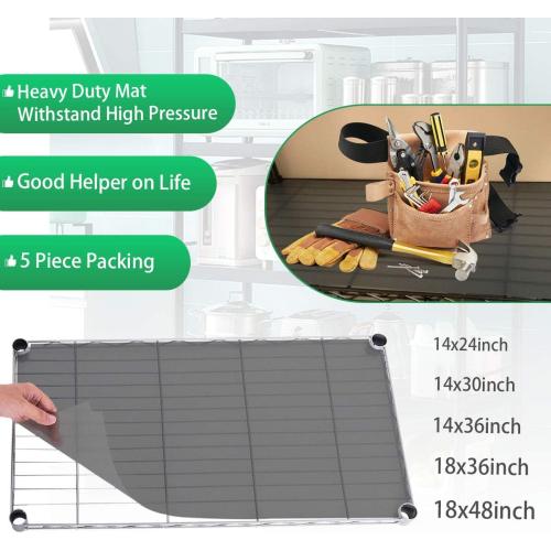 Set of 5 Size 18x48 Color grey Wire Shelf Liner 18 x 48 Value Pack of 5 Flat Heavy Duty Waterproof Non-Adhesive Industrial Strength Plastic Mats for Tier Shelving Unit, Gray