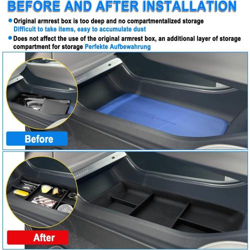 SHAOHAO for 2025 2026 Cadillac Lyriq Under Console Organizer for 2023 2024 2025 2026 Cadillac Lyriq Accessories (Tech, Luxury, Sport) Lower Organizer Tray Space Expand Storage Insert Box Easy Removal