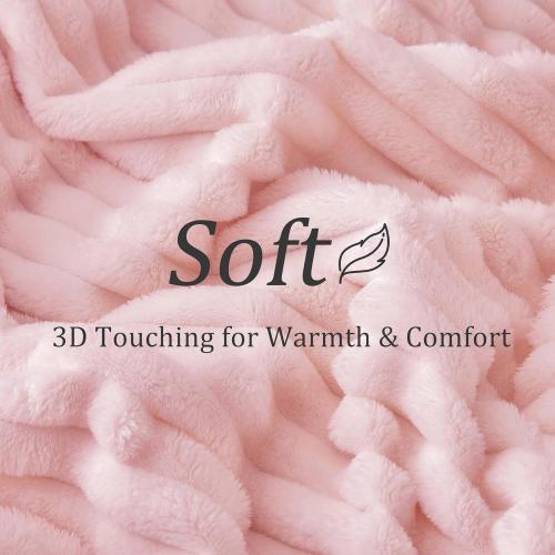 BEDELITE Fleece Pink Throw Blanket for Couch - 300GSM Soft & Warm Valentines Blanket Gifts for Women Girls, Decorative Spring Pink Blankets for Home, 50x60