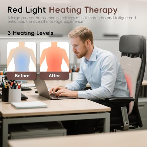 Back Massager, Rolling Up and Down Back Massager with Heat, Back Massage 4D Kneading for Pain Relief Deep Tissue, Ultrathin Shoulder Massager Mother's Day Gift for Women Men Parents, Black