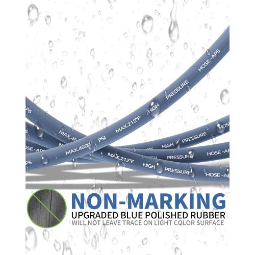 Pressure Washer Hose 100FT 3/8 for Cold and Hot Water 212°F, with Swivel Quick Connect, 4500PSI Kink Resistant Grade Steel Wire Braided, Power Washer Hose With 2pcs M22-14mm Adapter