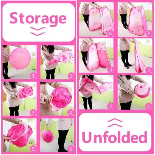 Pop Up Princess Tent with Star Light, Toys for 1 2 3 Year Old Girl Birthday Gift, Baby Girl Toys, Ball Pit for 12-18 Months Toddler Gift, Easy to Pop Up and Assemble(Pink)