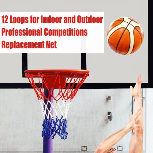 NEIJIANG Basketball Net Replacement, 2025 Upgrade Thick Professional Basketball Nets Heavy Duty Outdoor, All Weather Anti Whip Color Never Fade -12 Loops