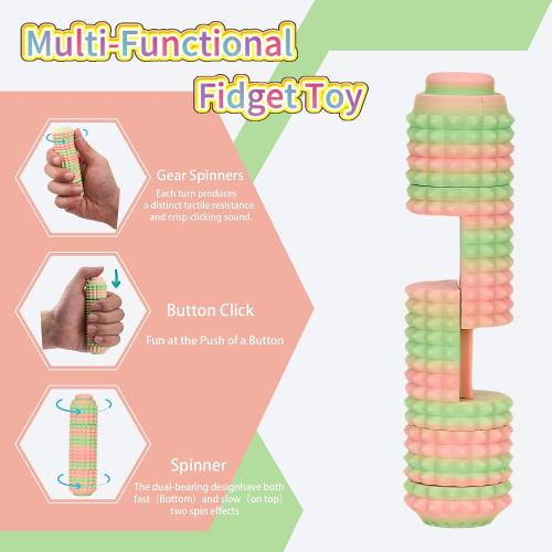 All-in-One Little Ouchies Fidget Toy for Adults, Spiky Pain Stim EDC Toy with Spinner, Button Clicker , Slider& Glow in The Dark for ADHD, Anxiety .