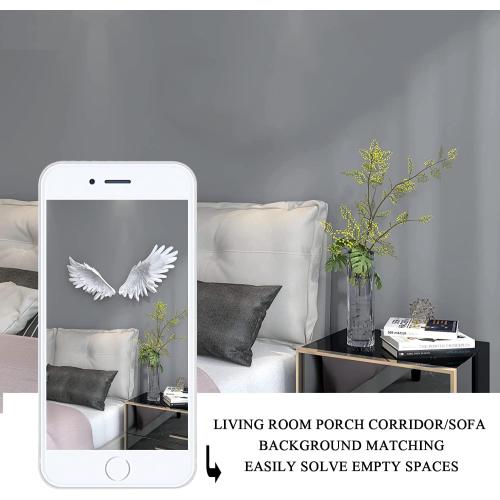 SUN RDPP Angel Wings Wall Decor, 3D Large White Angels Wings Wall Sculptures Art Decor, Angel Wings Statue Ornament for Wall Living Room Bedroom