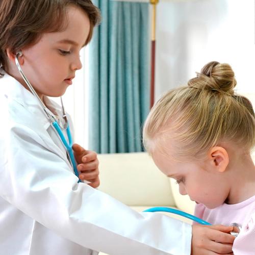 Phobby Kids Stethoscope Toy, 2 Pack Real Working Stethoscope Toy for Toddler 3 4 5, Doctor Play Set for Role Play, Medical Pretend Playset for Boys Girls Birthday Gift (Blue and Pink)