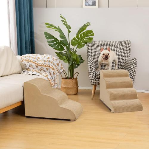 Aodisman Dog Steps for Bed or Couch,4-Step Pet Stairs Ramp for Small Dogs