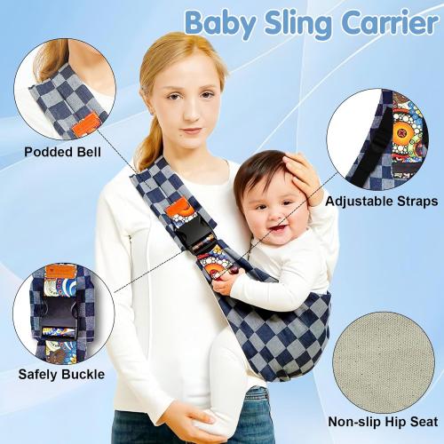 Baby Sling Carrier 2026 Baby Carrier Newborn to Toddler Sling Lightweight Baby Carrier Sling with Adjustable Straps Toddler Carrier Wrap for 10-30 lbs(Blue Starry Sky)