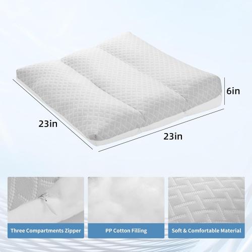 MABOZOO Leg Elevation Pillows, Triangle Height Adjustable Knee Wedge Pillow Bed Wedge for Sleeping, Leg Wedges for Knee Support, Leg Elevation, Knee Hip Back Pain Relief(Gray, 23 * 23 * 6 in)