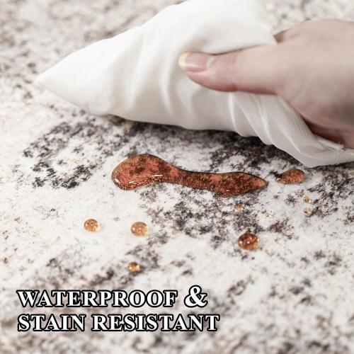 RUUGME Hallway Runner Rug 3x8 - runner Rug Stain Resistant for living room Non Slip Indoor Entryway Rubber Backing Carpet Bedroom Kitchen Distressed Floor Decor Mat Machine washable 3x8 Brown