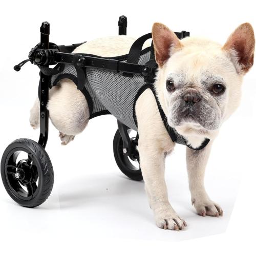 Dog Wheelchair for Back Legs, Light Weight Dog&Cat&Pets Wheelchair Cart with Disabled Hind Legs Walking, Adjustable Doggy Wheelchair Cart with Wheels for Back Legs