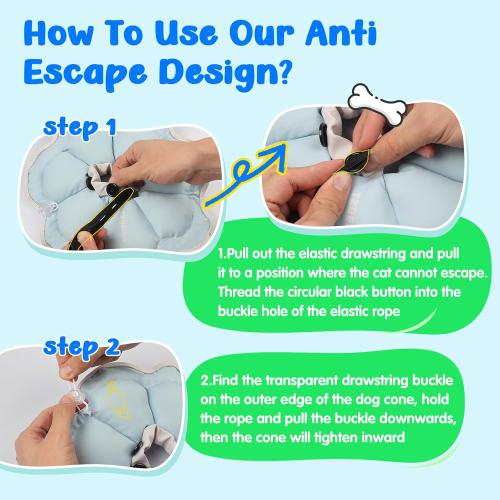 Soft Small Dog Cone Collar Alternative for Small Dogs(Adult Yorkshire Adult Chihuahua Pomeranian), Comfortable Dog Neck Recovery Cone, Adjustable Head Pillow Cone After Surgery to Stop Licking