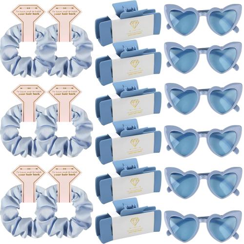 Bridesmaid Scrunchies Proposal Gifts 4.1inch square Hair Claws Bachelorette Hair Clip heart sunglasses Girls gift for Wedding Party Favors