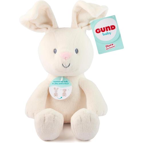 GUND Baby Peek-a-Boo Flora Bunny Plush, Bunny Rabbit Stuffed Animal, Baby Toy for Ages 0 and Up, Cream, 7 (Batteries Not Required)