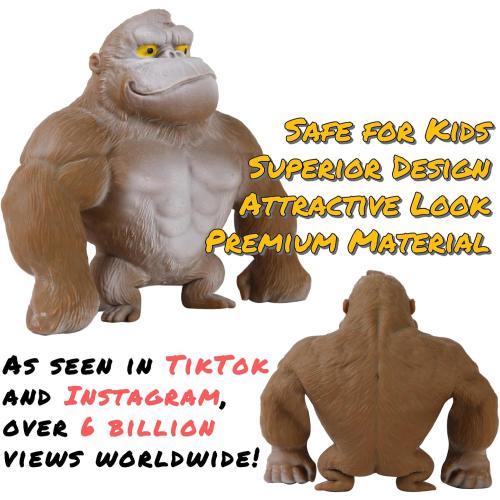 The Original Sand-Filled Gorilla - Therapy-Grade Calming Sensory Fidget for Anxiety & Focus - PRO-Grade Indestructible Squeeze Toy for Adults & Kids (Authentic Brown)