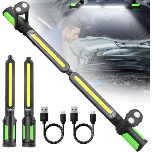 SYLSTAR Work Light for Mechanic, 2400LM LED, 4400mAh Rechargeable, Magnetic, Underhood Work Light with Hooks for Car Repairing/Inspection/Garage/Workshop/Emergency