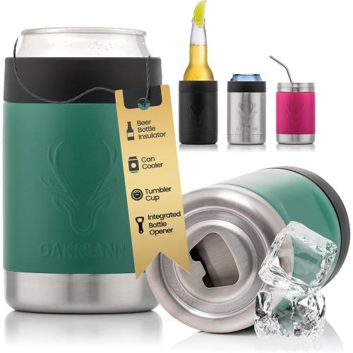 Color Green STUBiBudi Beer Can Cooler Beer Bottle Insulator Beer Bottle Opener 3 in 1 Universal Can Cooler Insulated Can Cooler 12oz Bottle Coozie Cans Bottles Young Men Gift Ideas Destapadores de Cerveza - Green