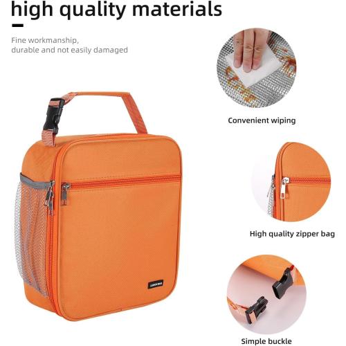Lovoeo Lunch box Lunch bag for men women Insulated Lunchbox Lunch bags for Work Picnic Travel (Orange)