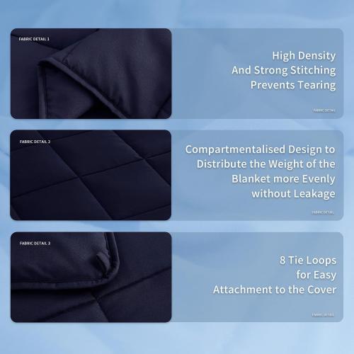 Size Queen Color Blue Topcee Weighted Blanket for Adults (20 lbs, 60 x 80) Queen Size Soft Cooling Heavy Blanket Sleeping, Apply to 190-210 lbs Body, Thick Breathable Blanket with Glass Bead, Easy Care