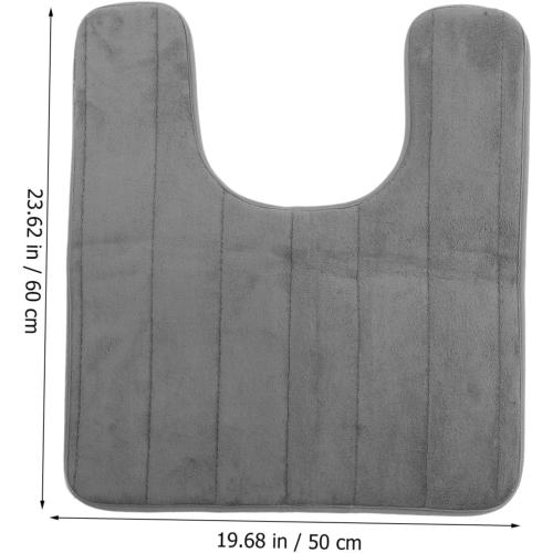 U Shaped Memory Foam Toilet Floor Mat Non Slip Bathroom Rug Pad with Soft Cushioning Skid Contour Bath Mat for Safe and Comfortable Use